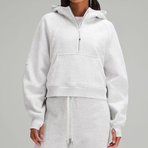 Lululemon Scuba Oversized Half Zip Hoodie Heathered Core Ultra Light Gray XS/S